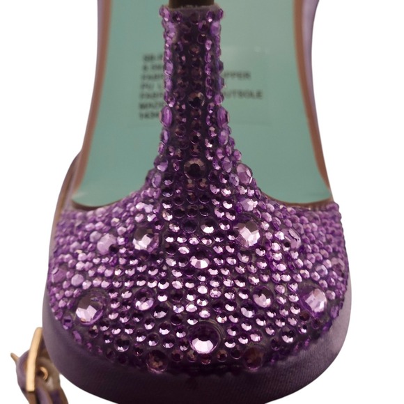 BETSEY JOHNSON Rebel Lavender Rhinestone Slingback Sandals size 8.5 NIB $108 - Picture 8 of 12